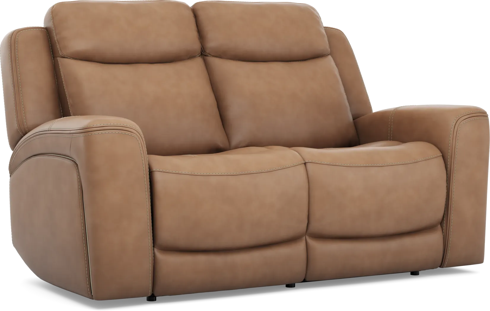 Davidson Caramel Leather Loveseat - Thumbnail - Image 2