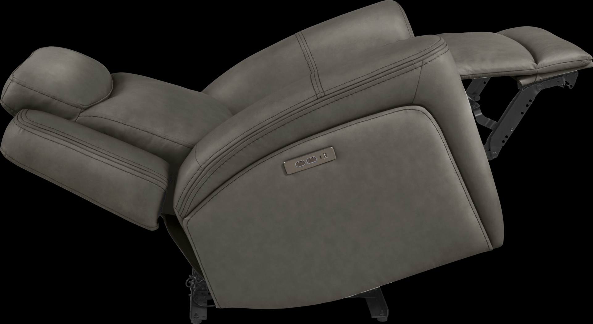 Davidson Dark Gray Leather 8 Pc Living Room with Dual Power Reclining Sofa - Thumbnail - Image 12