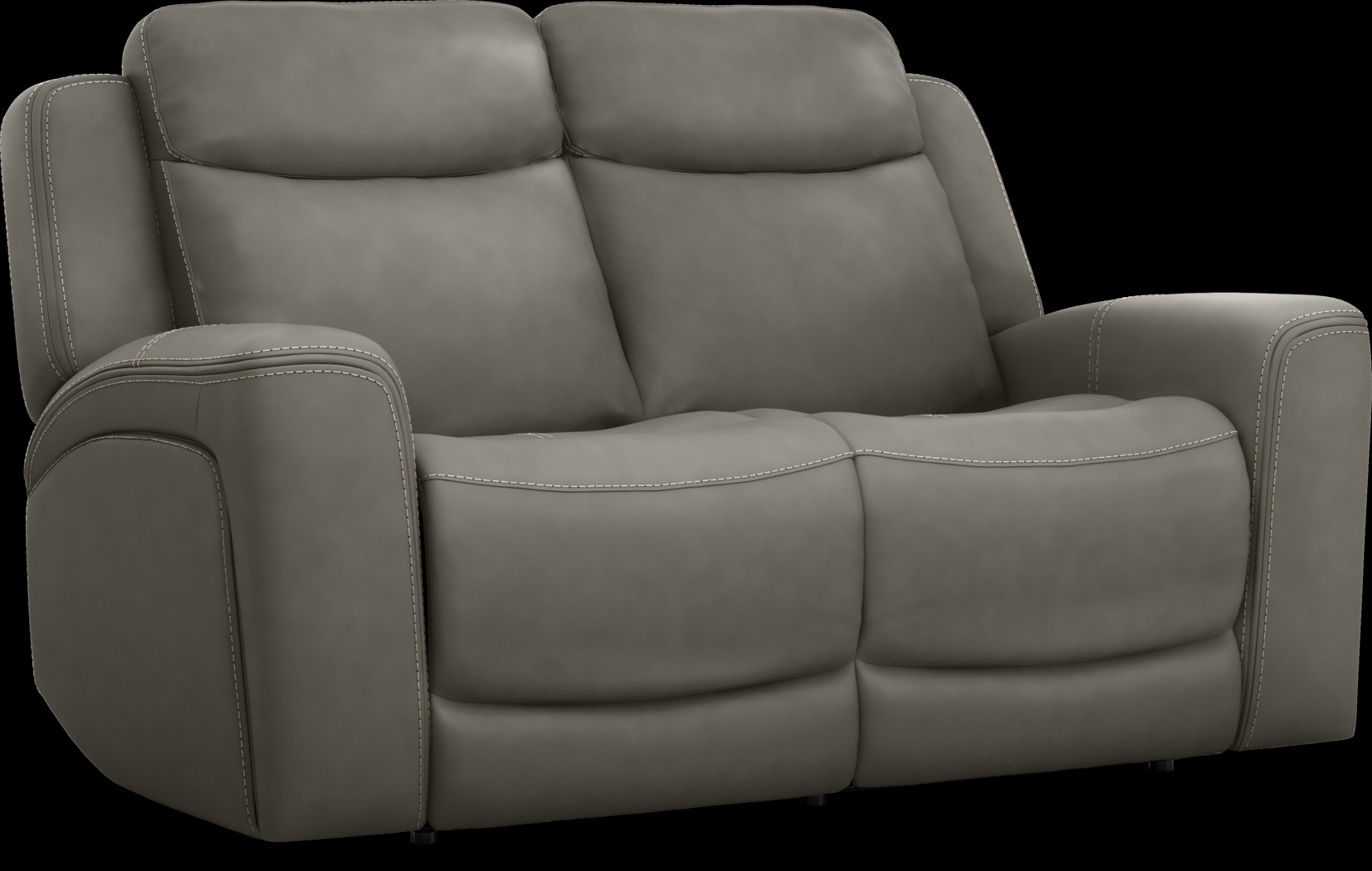 Davidson Dark Gray Leather Loveseat - Thumbnail - Image 3