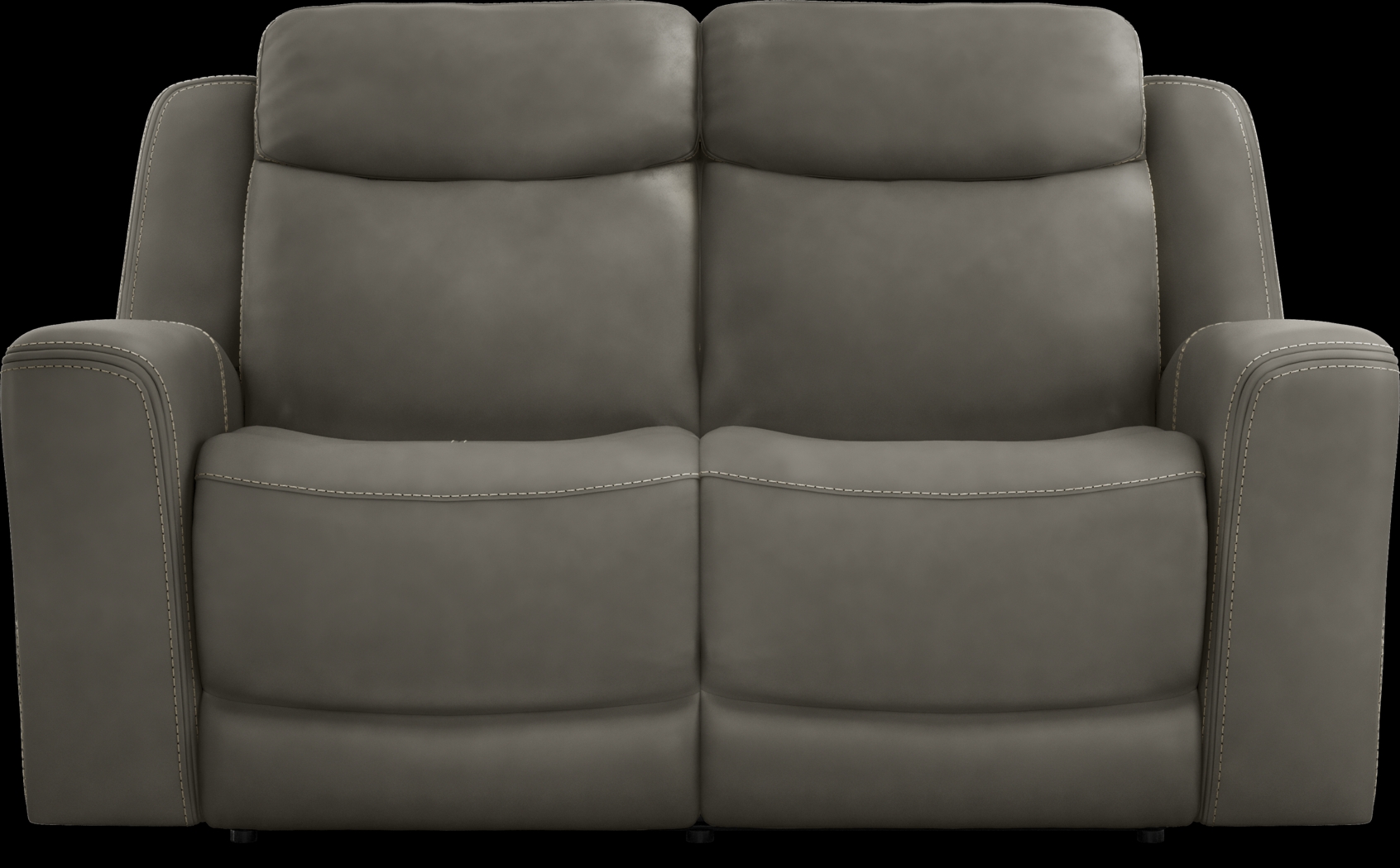 Davidson Dark Gray Leather Loveseat - Thumbnail - Image 1