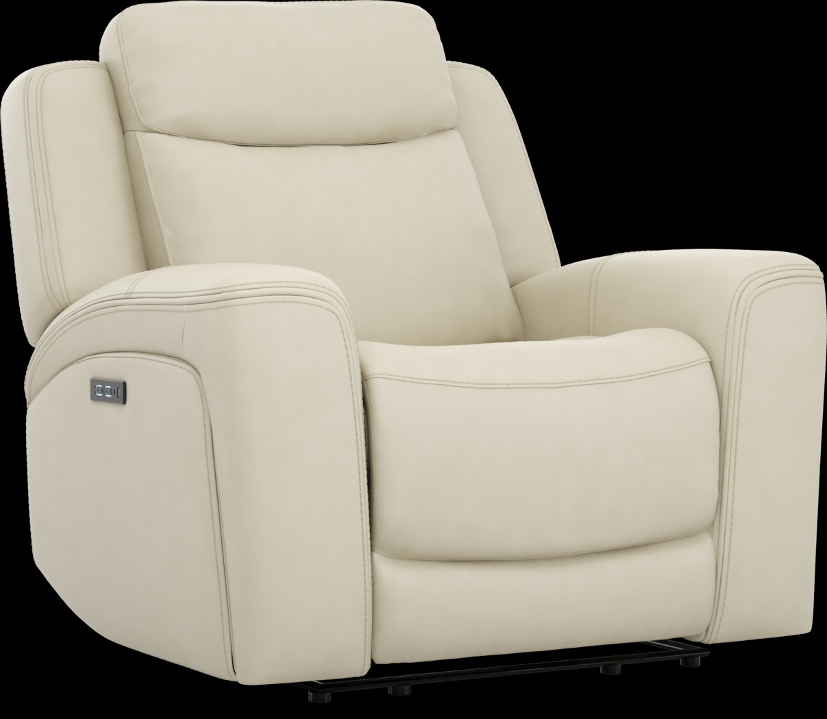 Davidson Platinum Leather Dual Power Recliner - Thumbnail - Image 4