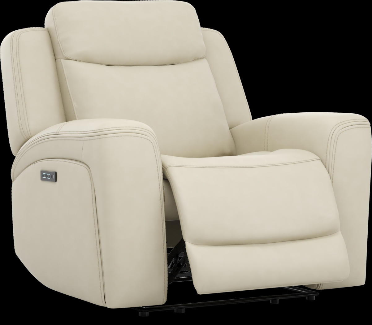Davidson Platinum Leather Dual Power Recliner - Thumbnail - Image 1