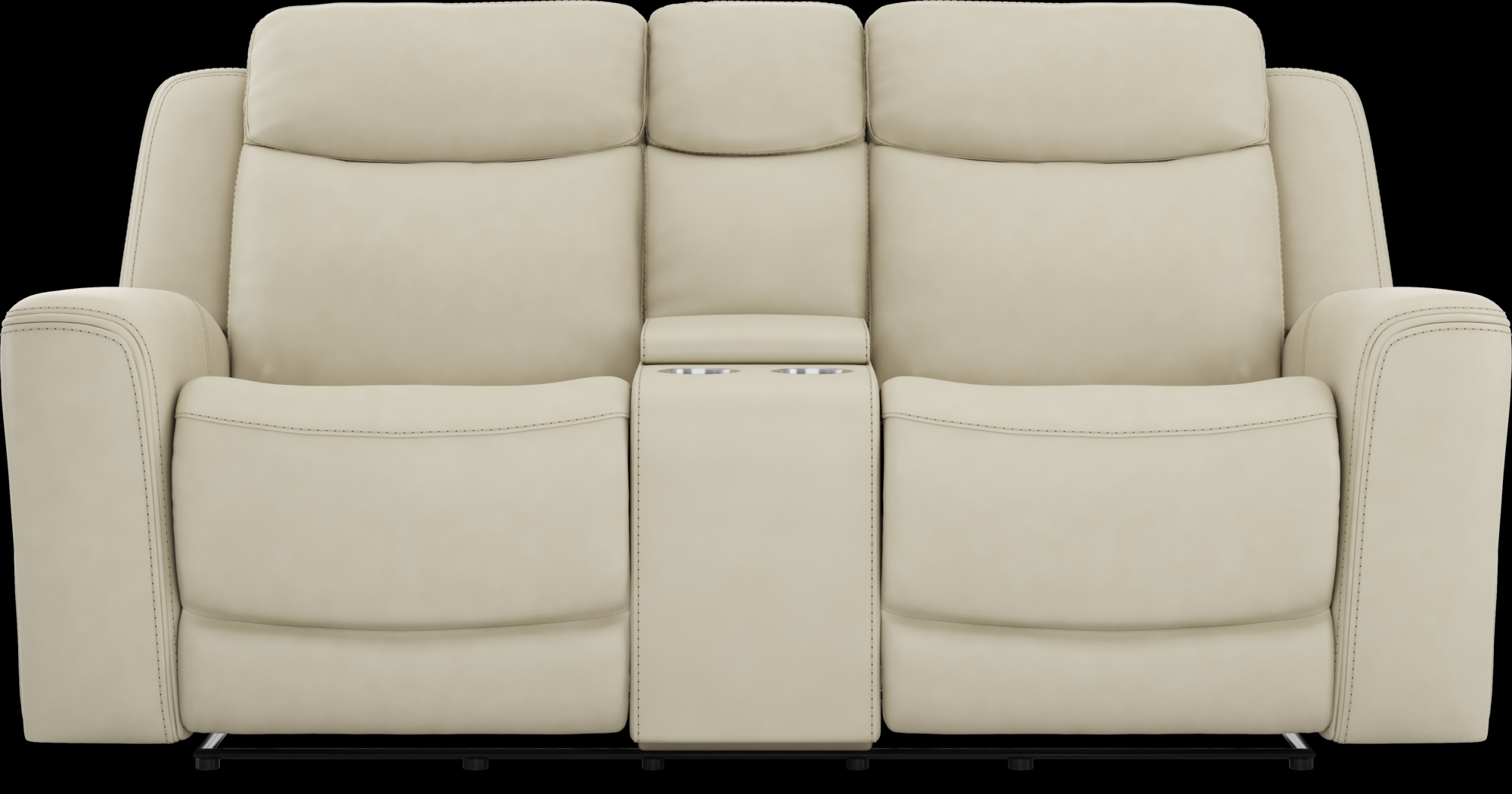 Davidson Platinum Leather Dual Power Reclining Console Loveseat - Thumbnail - Image 4