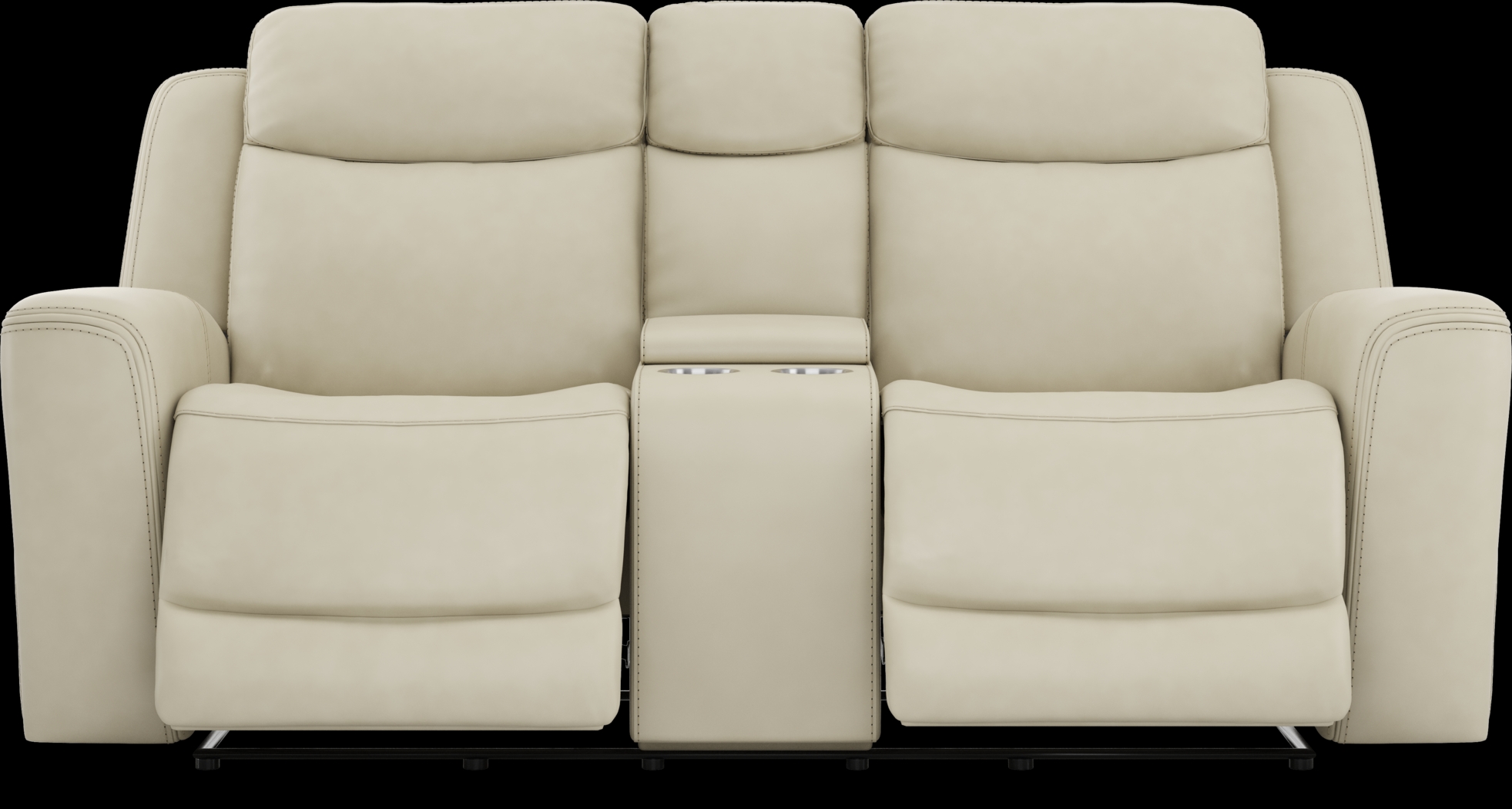 Davidson Platinum Leather Dual Power Reclining Console Loveseat - Thumbnail - Image 1