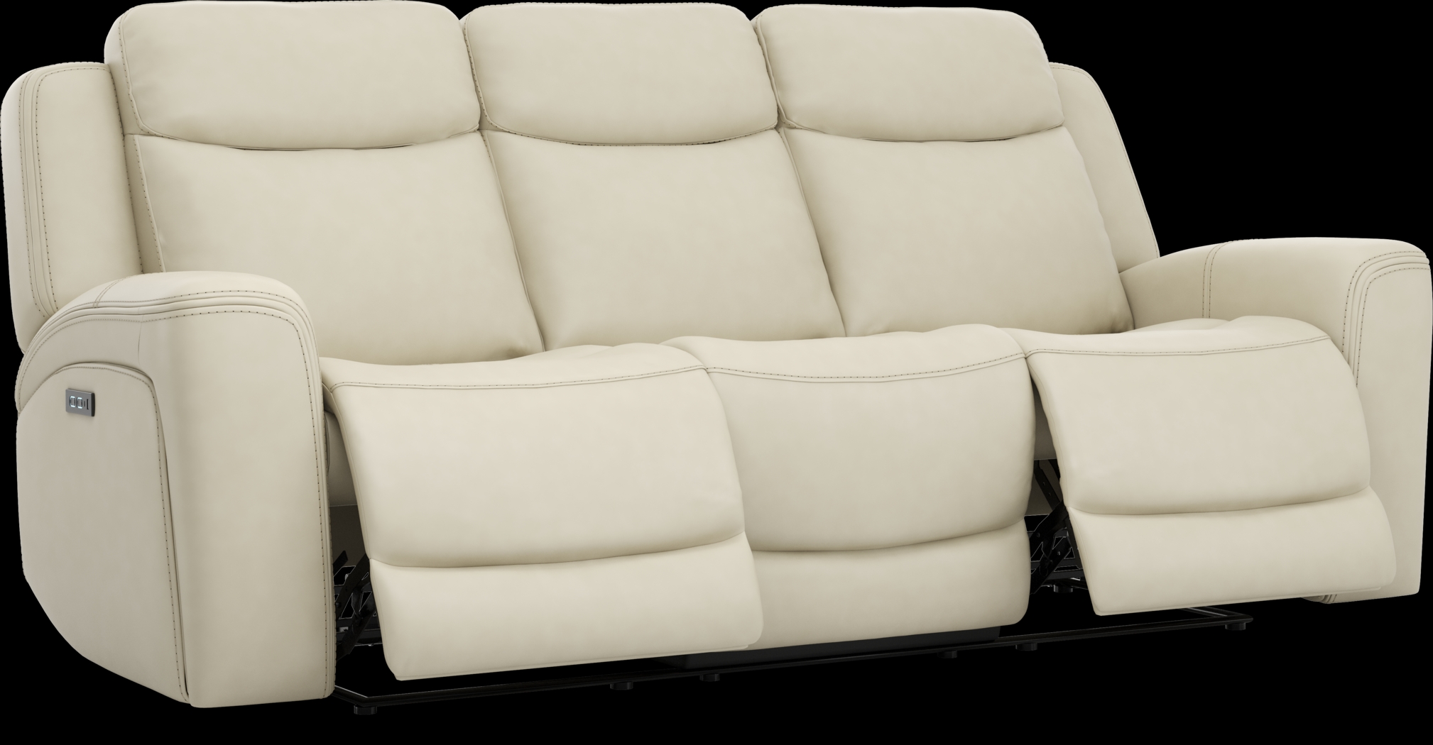 Davidson Platinum Leather 2 Pc Living Room with Dual Power Reclining Sofa - Thumbnail - Image 4