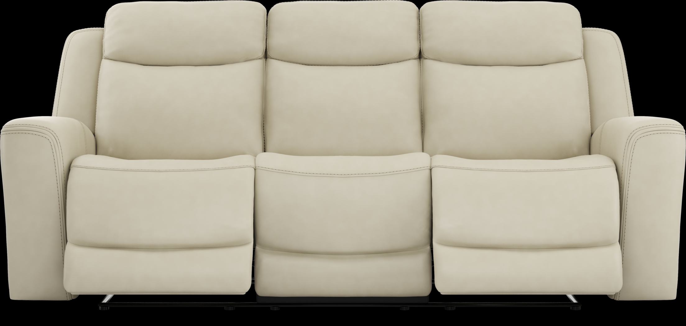 Davidson Platinum Leather 2 Pc Living Room with Dual Power Reclining Sofa - Thumbnail - Image 3