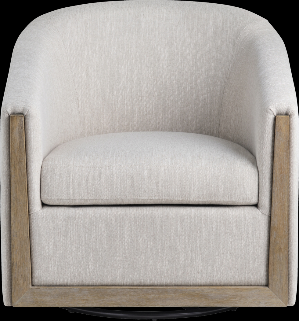 Davies Beige Swivel Accent Chair - Thumbnail - Image 2