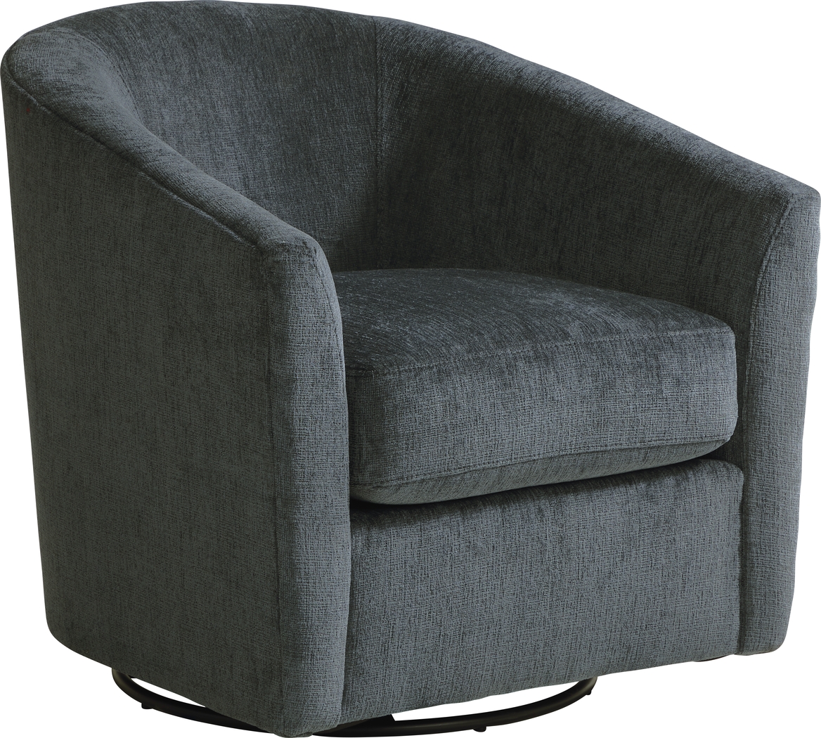 Davilla Blue Swivel Chair - Thumbnail - Image 2