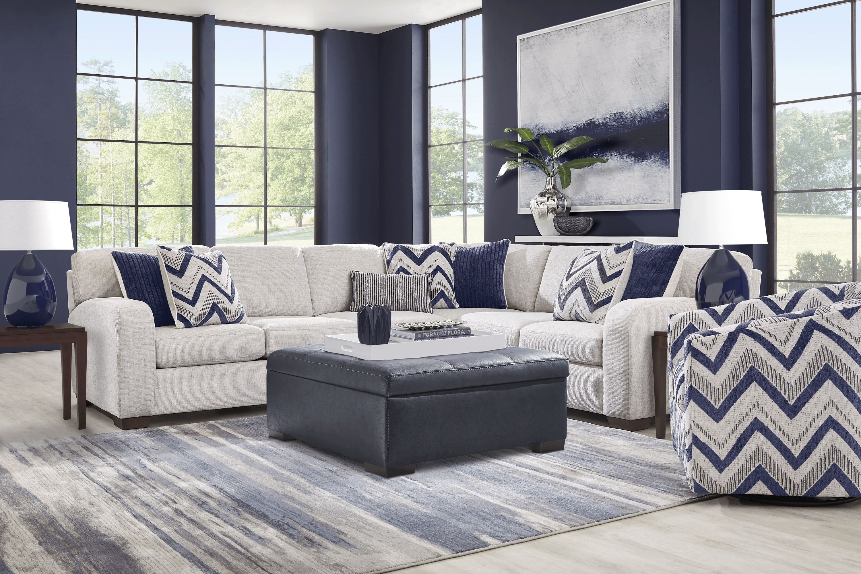 Davilla Platinum 5 Pc Sectional Living Room - Thumbnail - Image 1