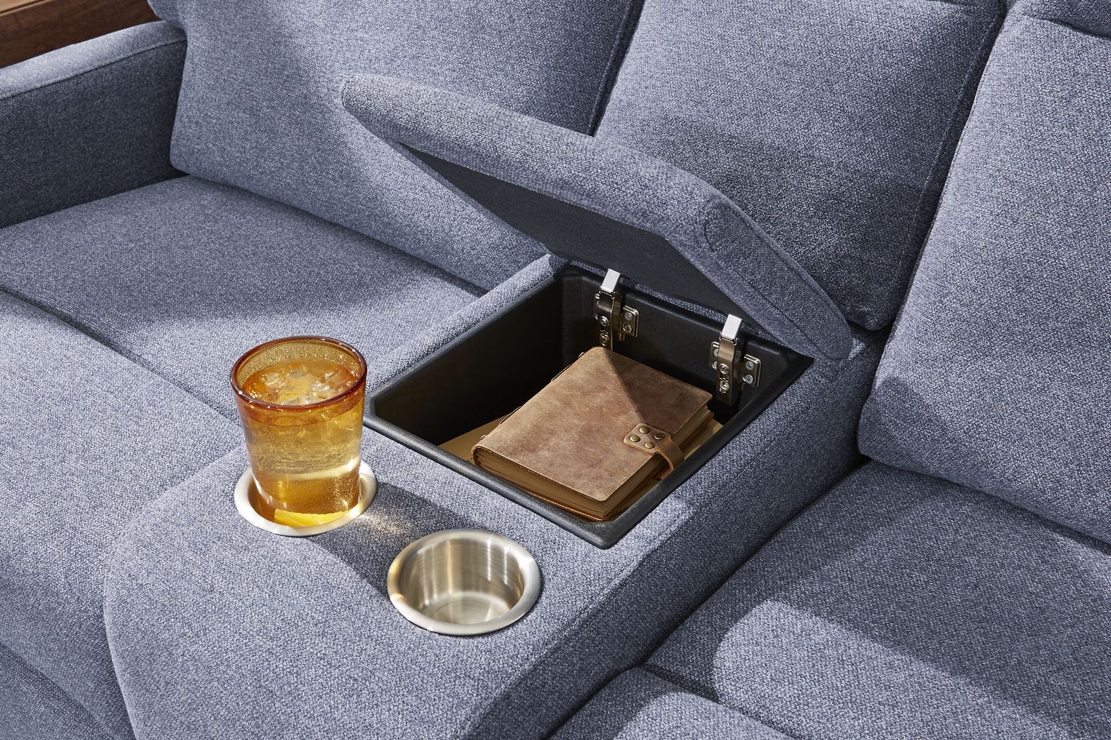 Davis Bay Blue Reclining Loveseat - Thumbnail - Image 3