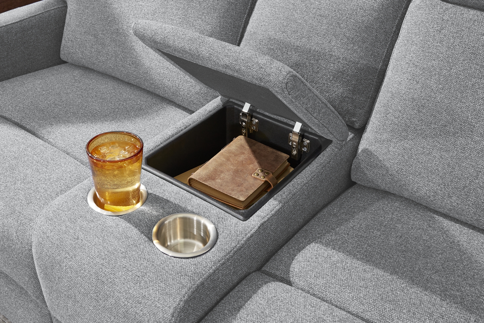 Davis Bay Gray Reclining Loveseat - Thumbnail - Image 3