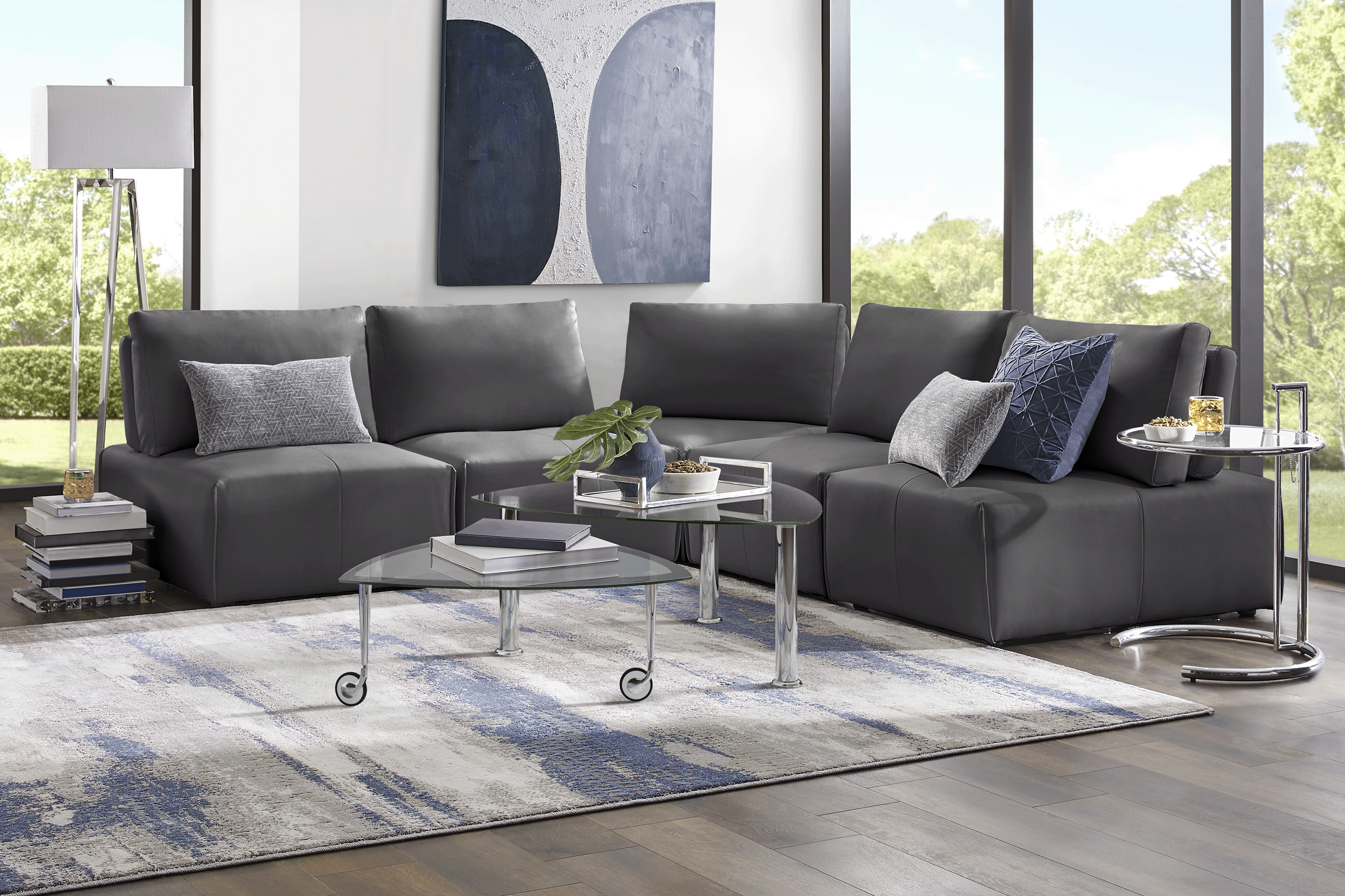 Davis Park Black 5 Pc Sectional - Thumbnail - Image 2
