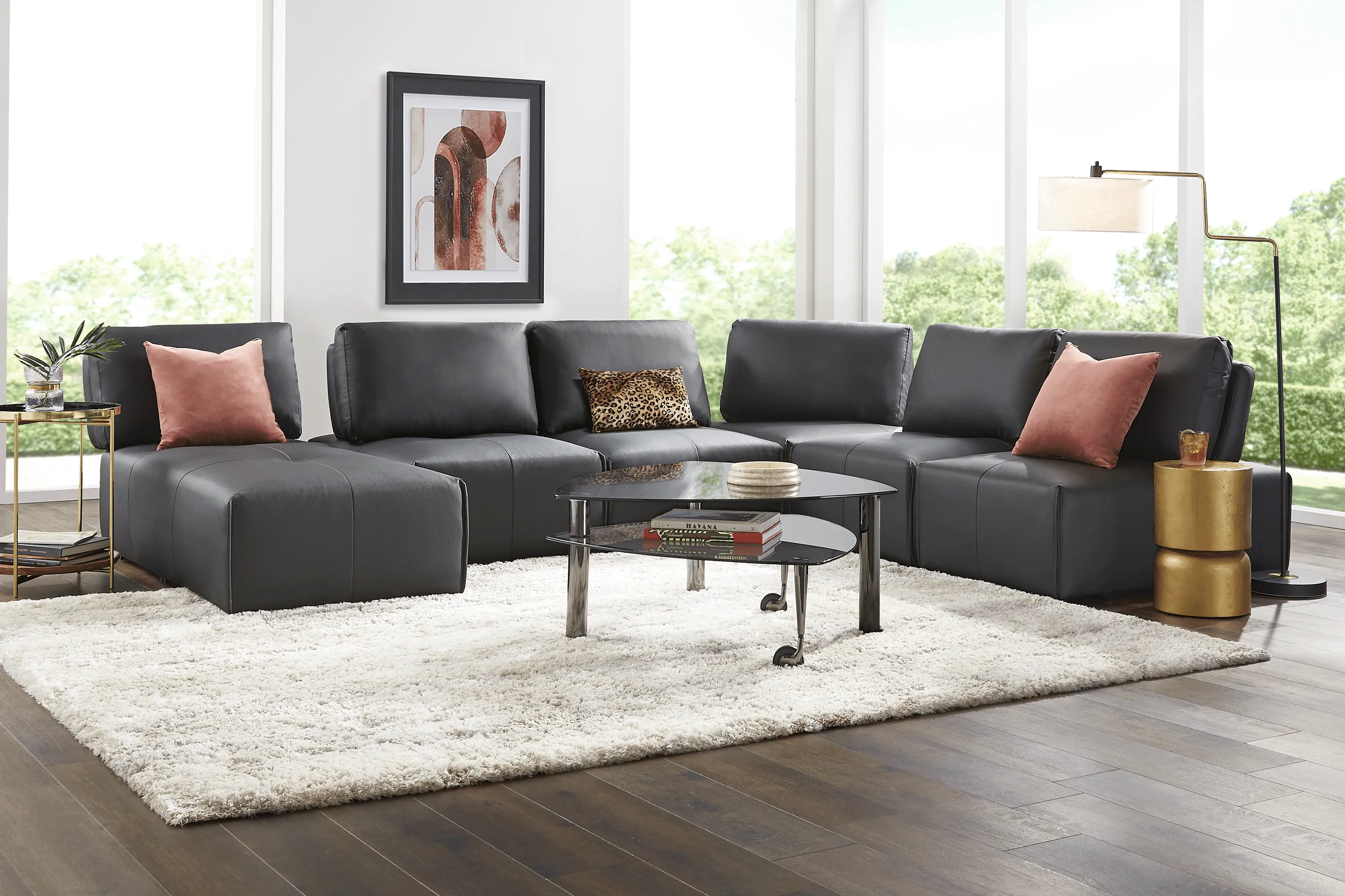 Davis Park Black 6 Pc Sectional - Thumbnail - Image 1