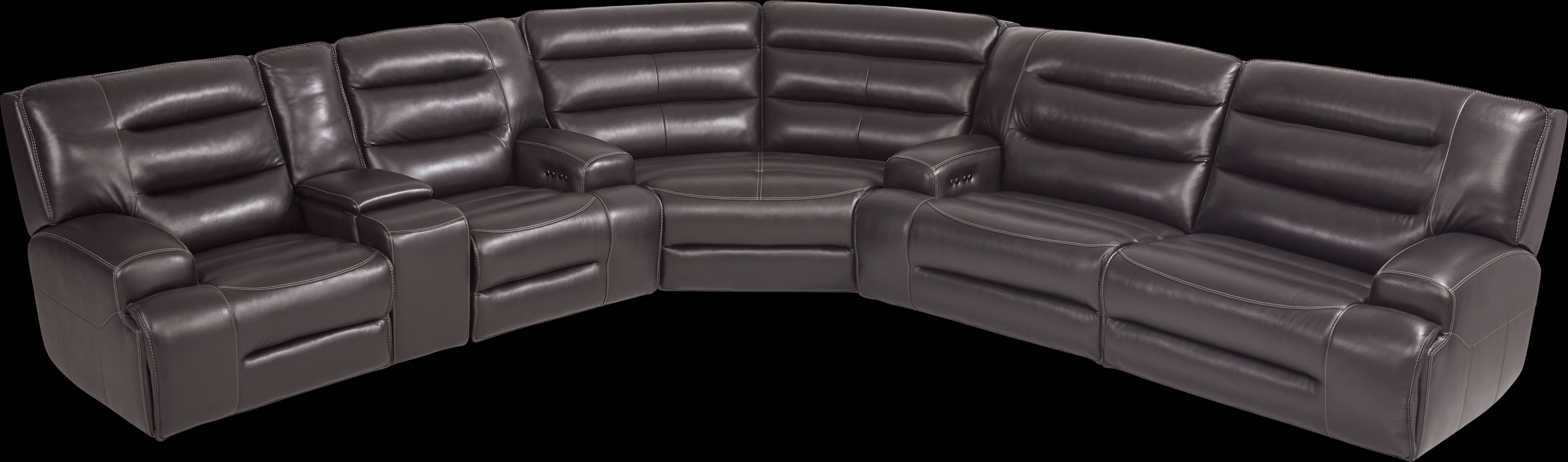 Davoli Black Leather 3 Pc Dual Power Reclining Sectional - Thumbnail - Image 1