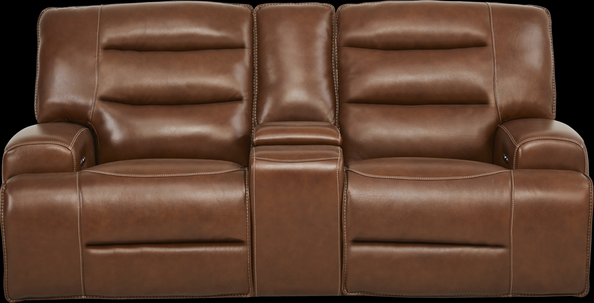 Davoli Caramel Leather 5 Pc Dual Power Reclining Living Room - Thumbnail - Image 3