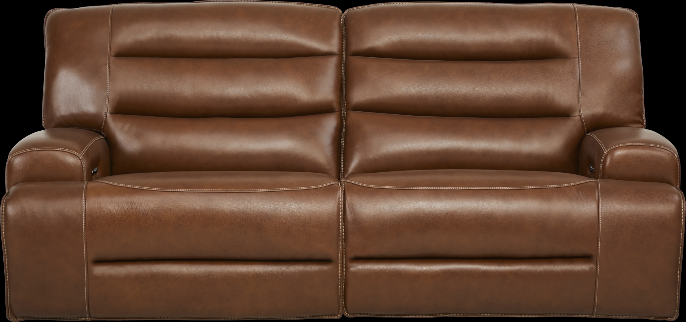 Davoli Caramel Leather 5 Pc Dual Power Reclining Living Room - Thumbnail - Image 2