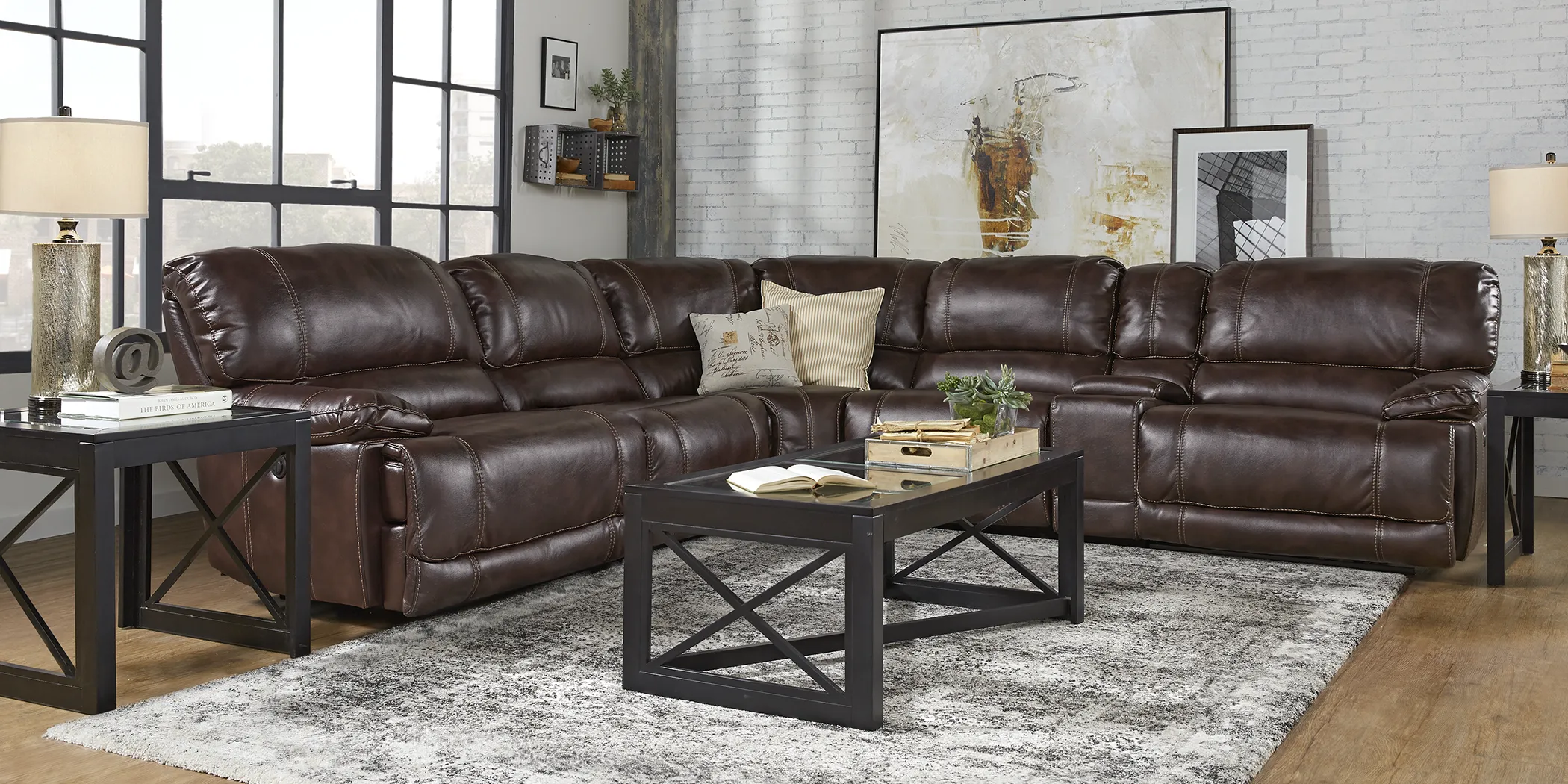 Dawson Valley Burgundy 6 Pc Power Reclining Sectional - Thumbnail - Image 2