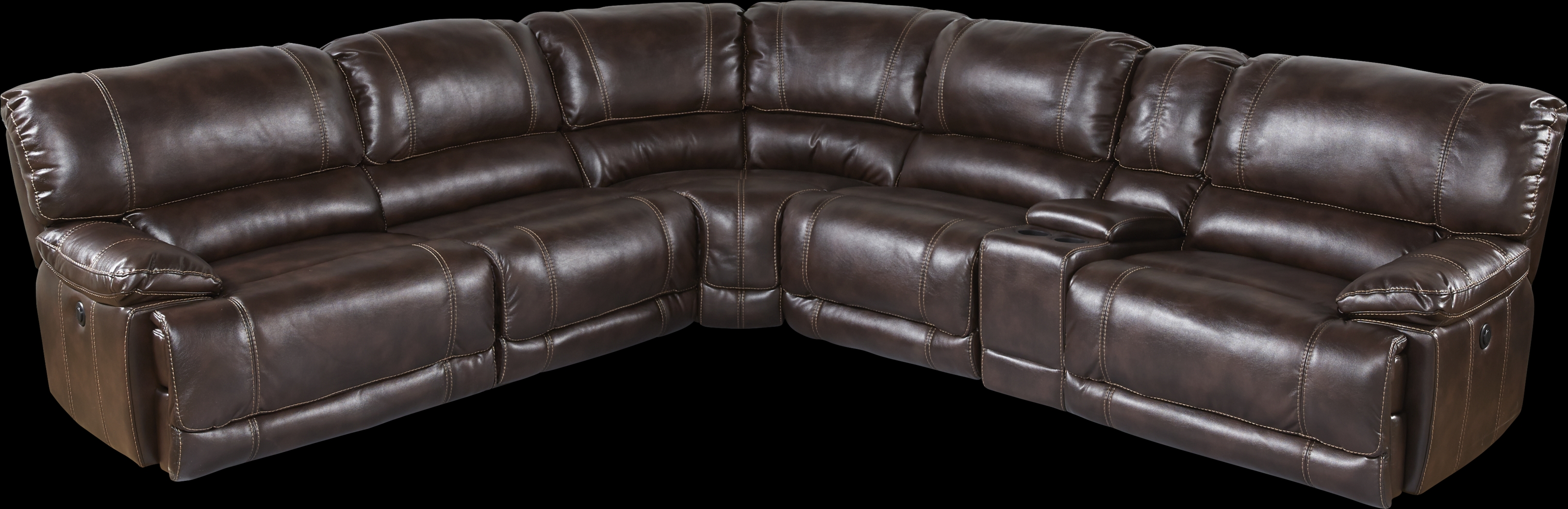 Dawson Valley Burgundy 6 Pc Power Reclining Sectional - Thumbnail - Image 1