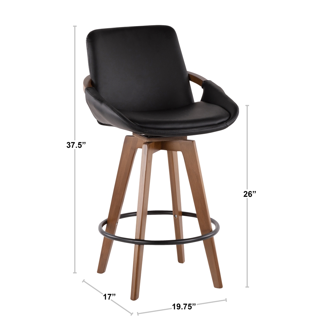 Daylilly Black Swivel Counter Height Stool - Thumbnail - Image 3