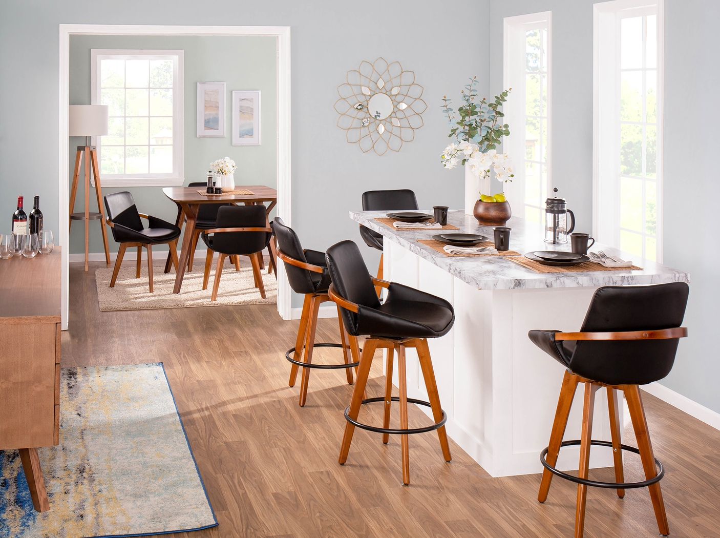 Daylilly Black Swivel Counter Height Stool - Thumbnail - Image 5