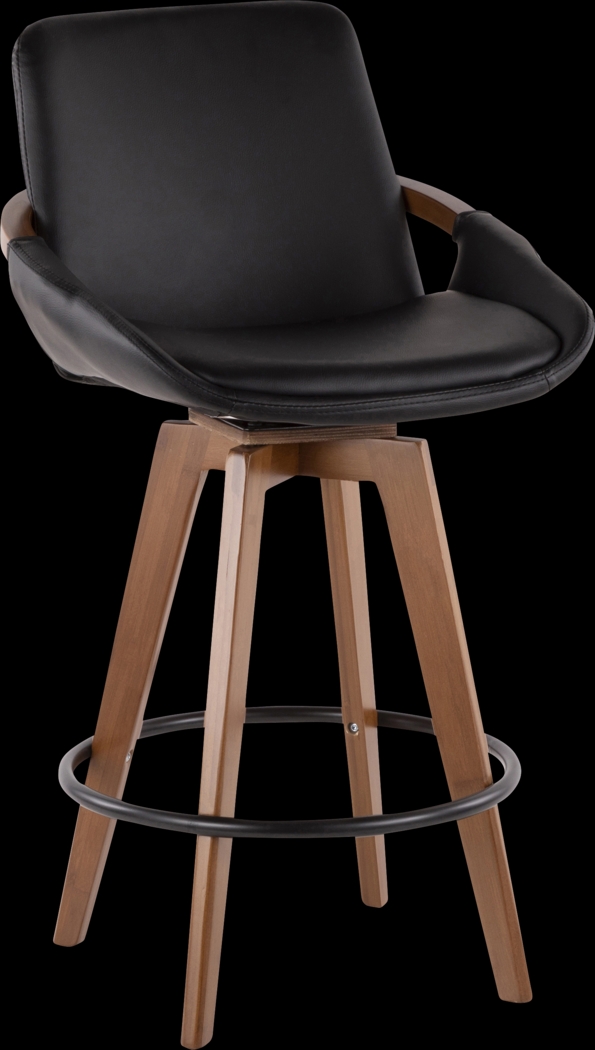 Daylilly Black Swivel Counter Height Stool - Thumbnail - Image 1