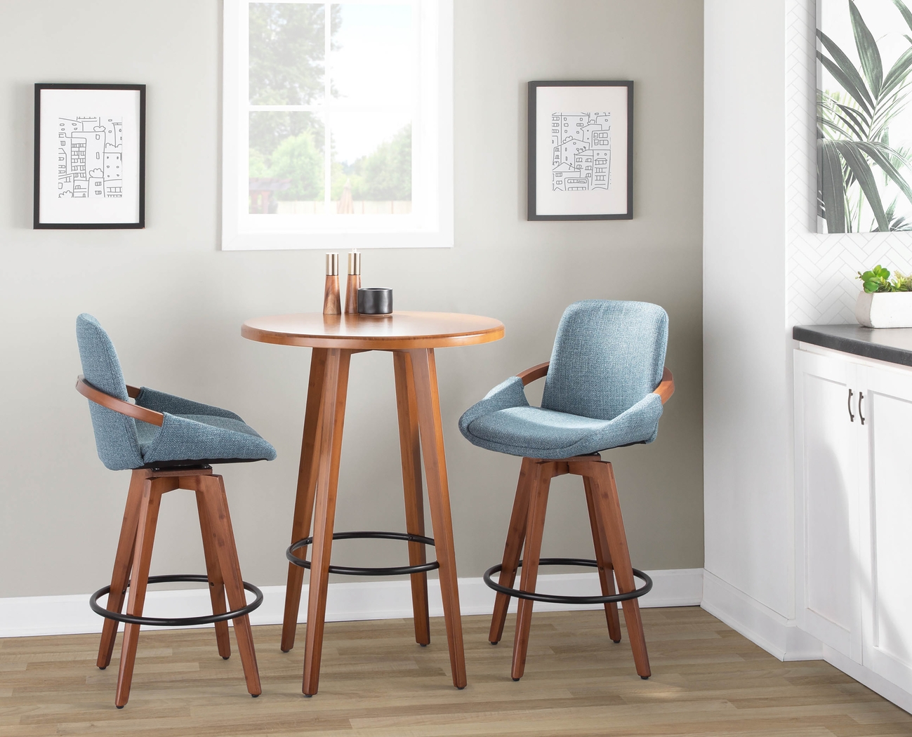 Daylilly Blue Counter Height Stool - Thumbnail - Image 2