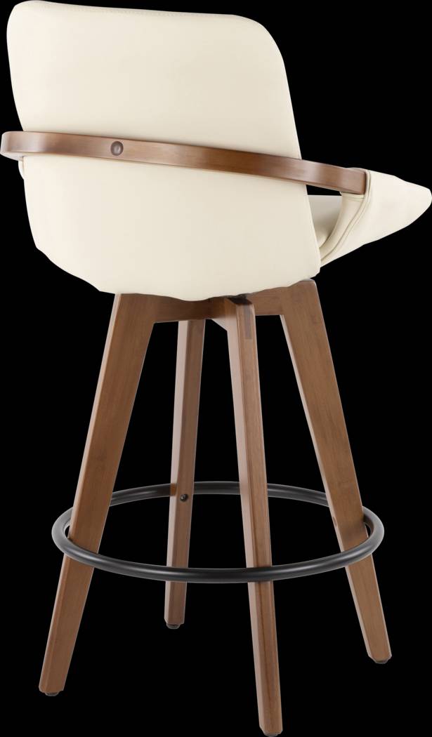 Daylilly Cream Swivel Counter Height Stool - Thumbnail - Image 2