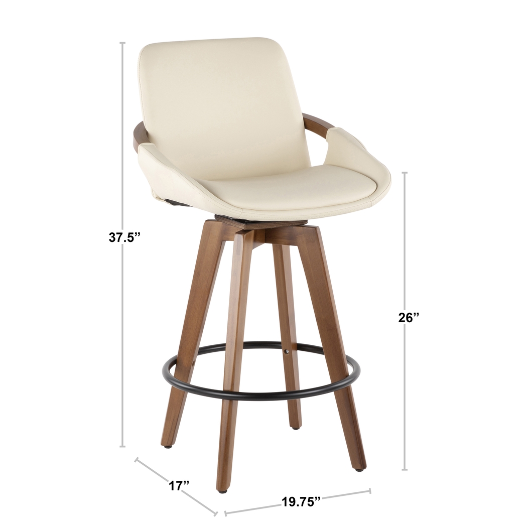 Daylilly Cream Swivel Counter Height Stool - Thumbnail - Image 3