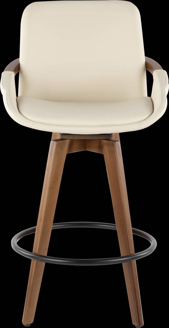 Daylilly Cream Swivel Counter Height Stool - Thumbnail - Image 4