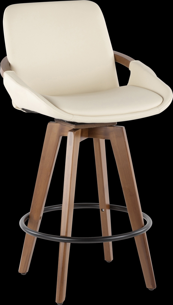Daylilly Cream Swivel Counter Height Stool - Thumbnail - Image 1