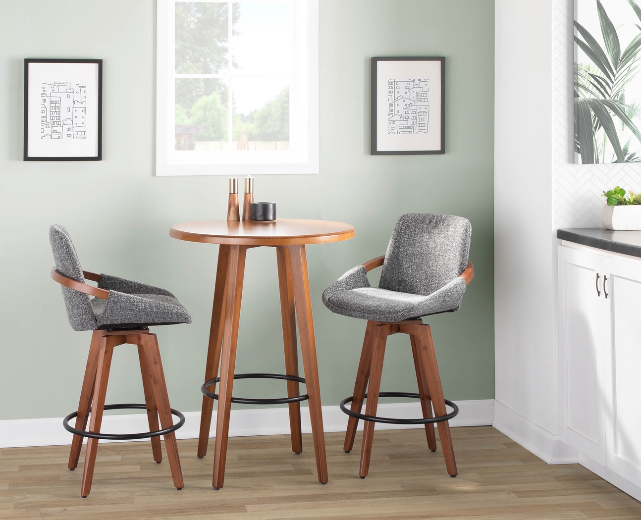 Daylilly Gray Counter Height Stool - Thumbnail - Image 2