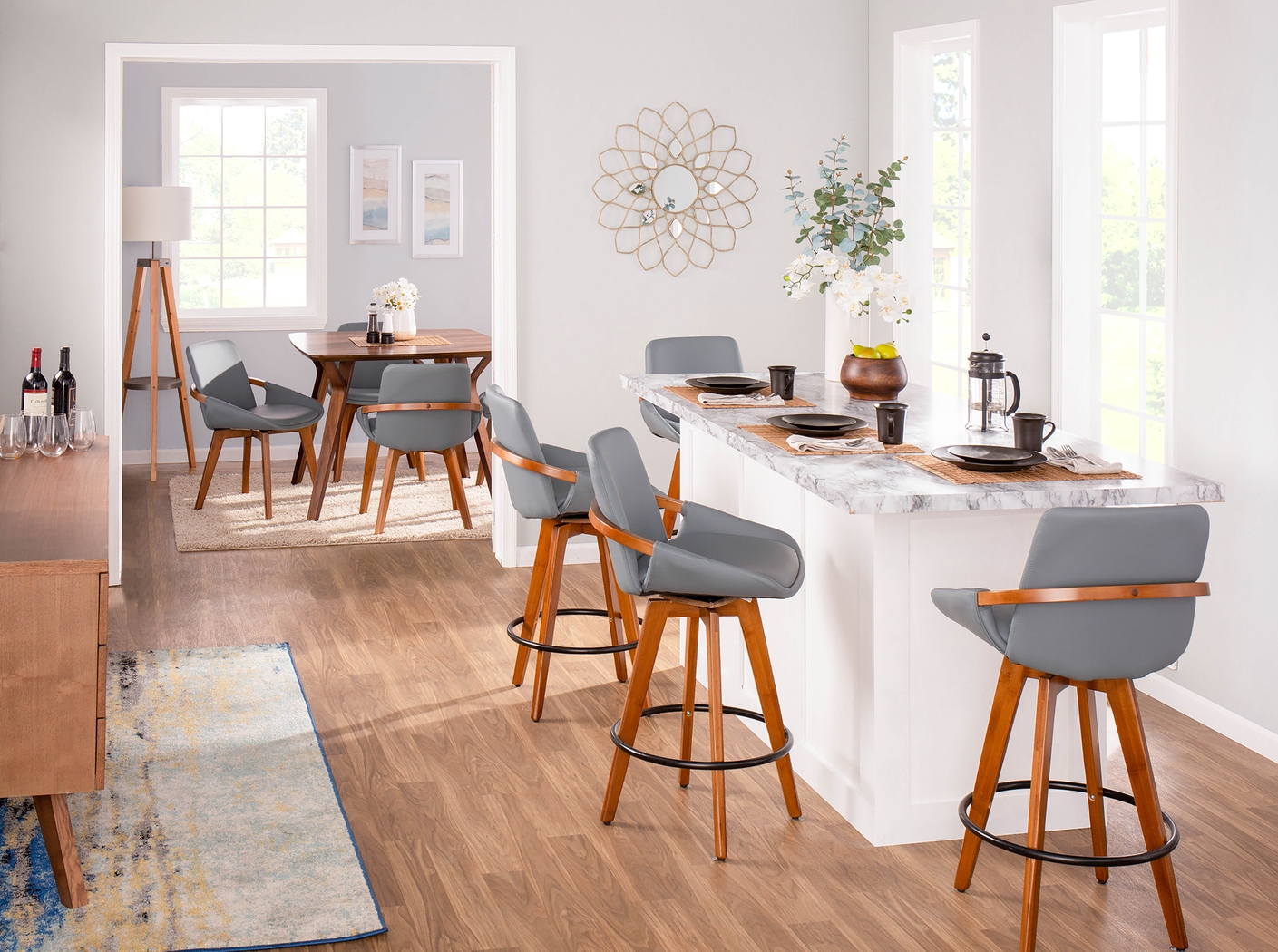 Daylilly Gray Swivel Counter Height Stool - Thumbnail - Image 5