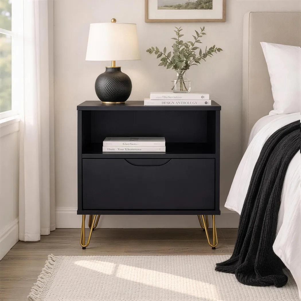 Daylo I Black Nightstand - Thumbnail - Image 3
