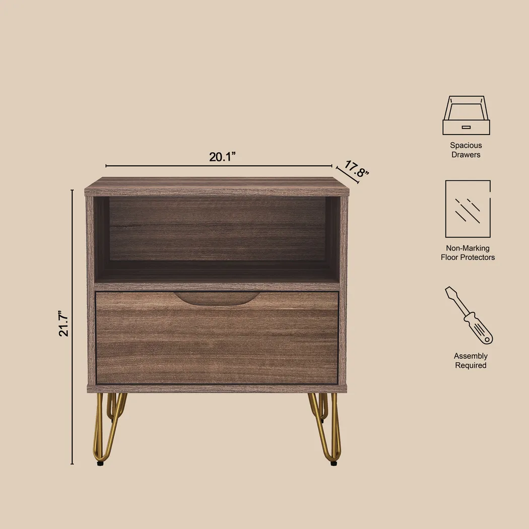 Daylo I Brown Nightstand - Thumbnail - Image 5