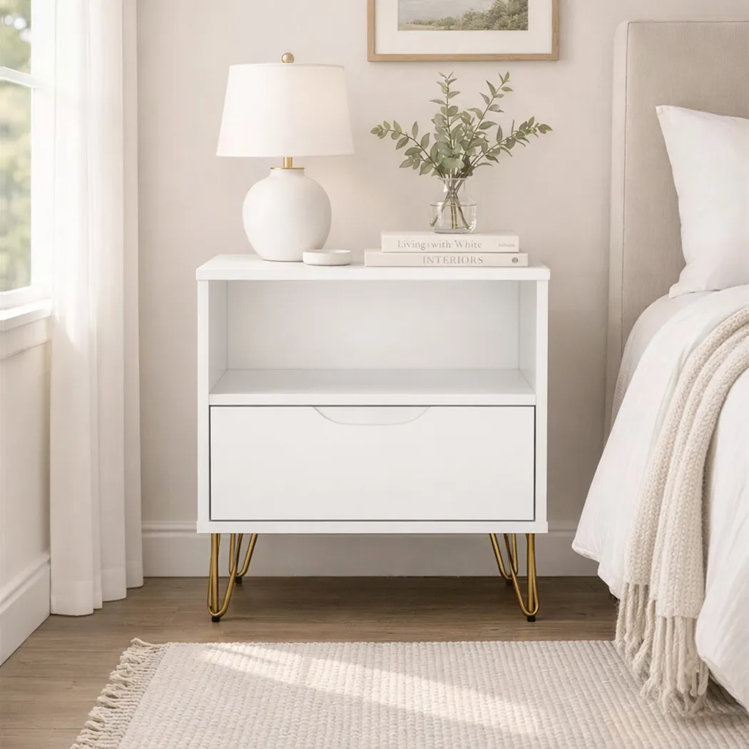 Daylo I White Nightstand - Thumbnail - Image 2