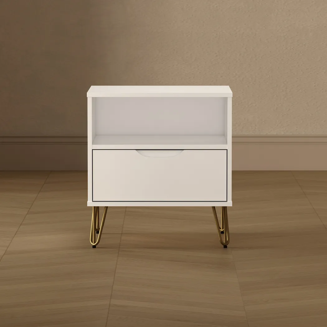 Daylo I White Nightstand - Thumbnail - Image 3