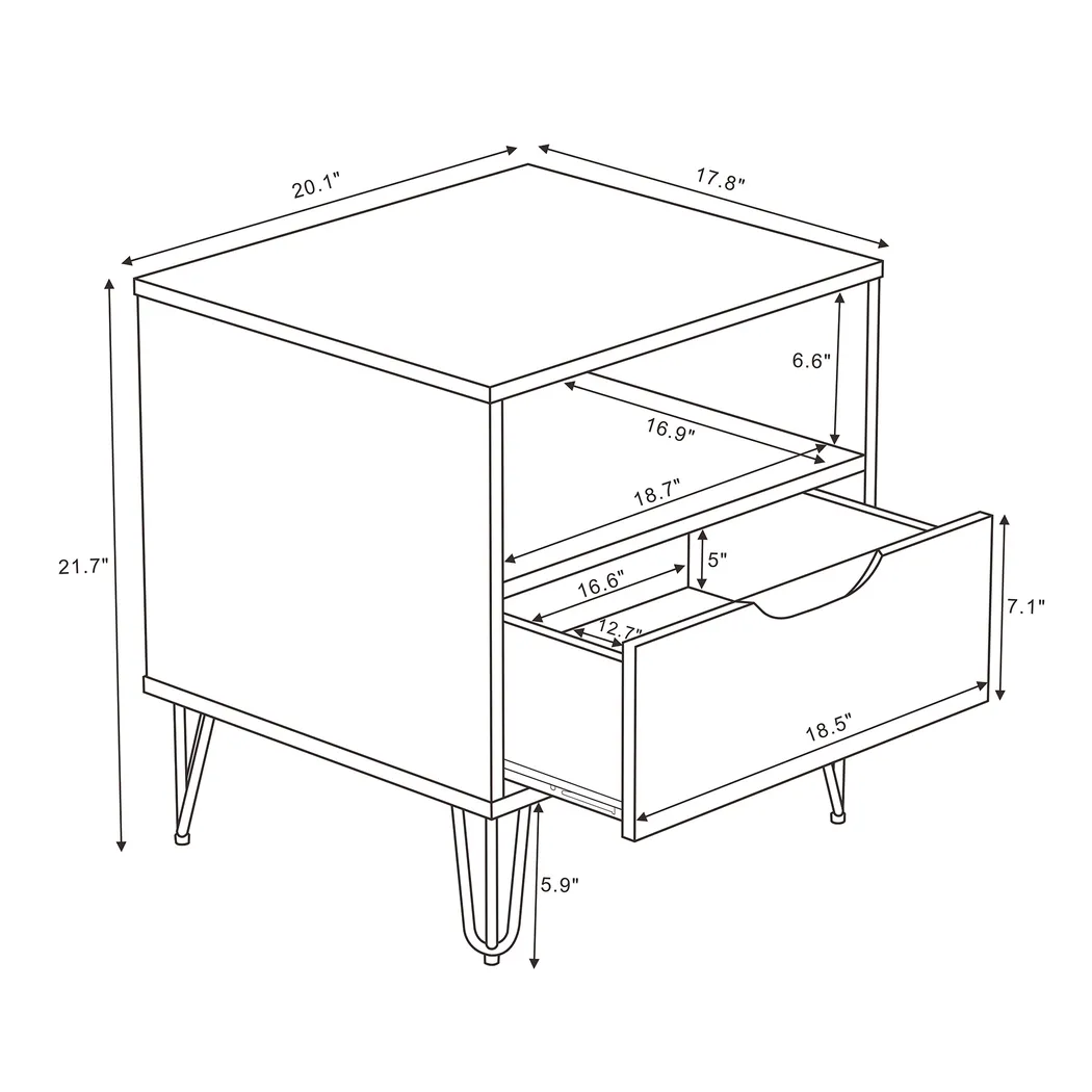 Daylo I White Nightstand - Thumbnail - Image 9