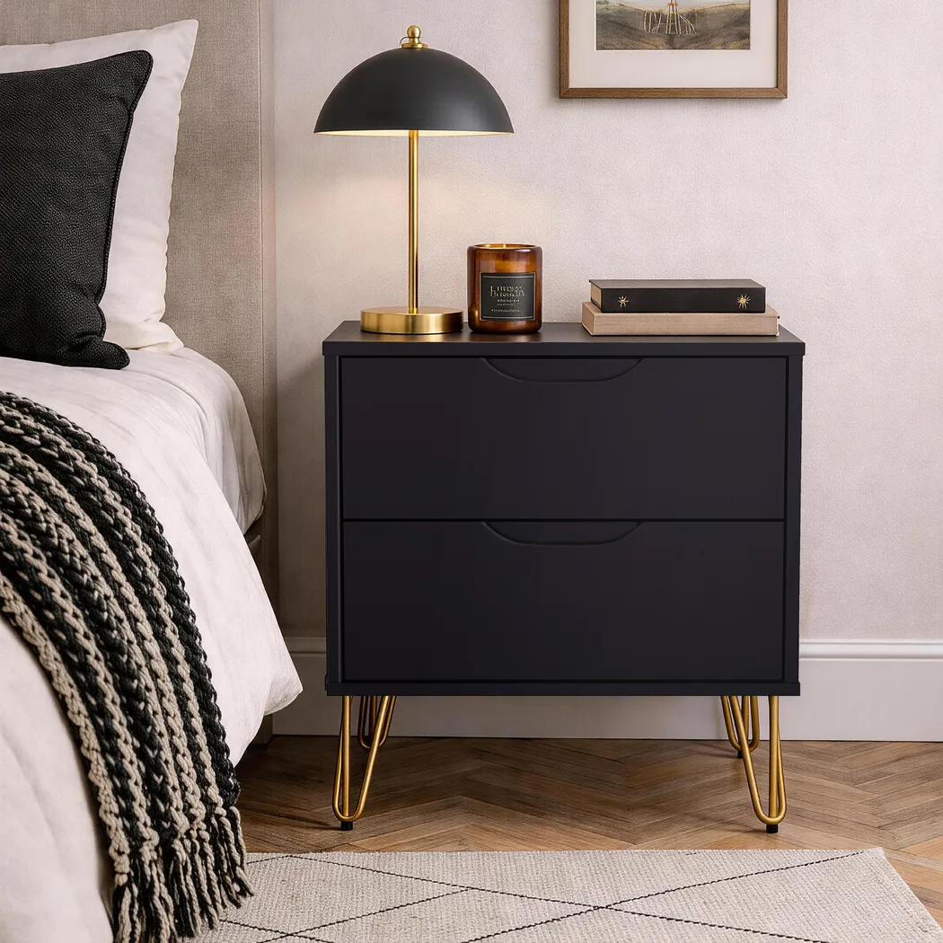 Daylo II Black Nightstand - Thumbnail - Image 2