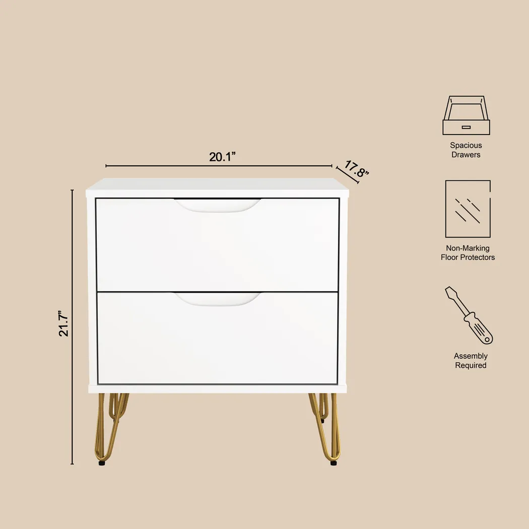 Daylo II White Nightstand - Thumbnail - Image 6