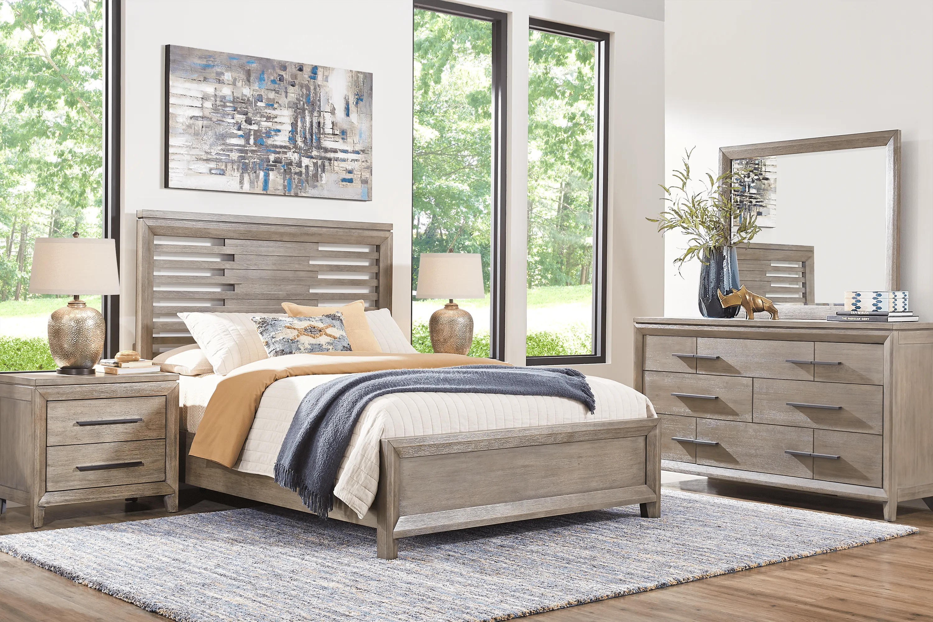 Dayton Place Gray 5 Pc Queen Bedroom - Thumbnail - Image 1
