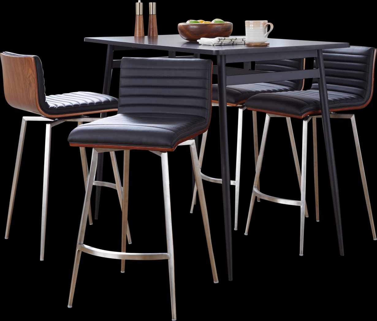 Dayze I Black Swivel 5 Pc Counter Height Dining Set - Thumbnail - Image 1