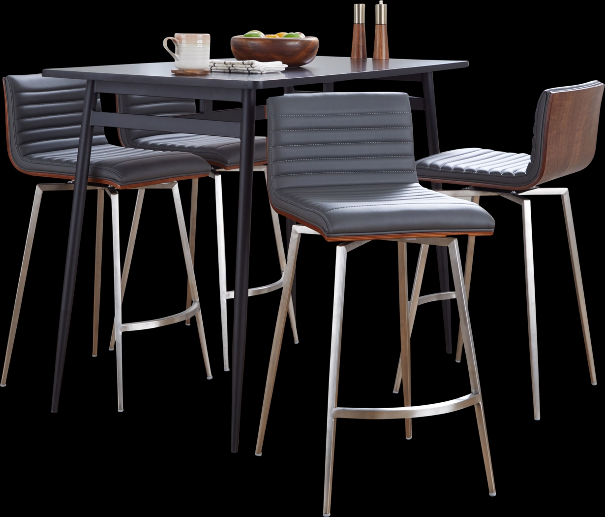 Dayze I Gray Swivel 5 Pc Counter Height Dining Set - Thumbnail - Image 4