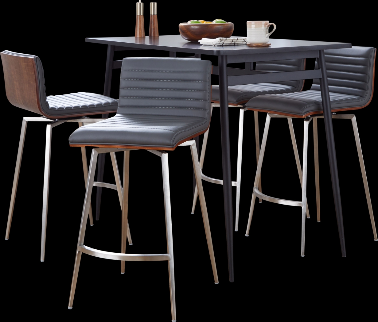 Dayze I Gray Swivel 5 Pc Counter Height Dining Set - Thumbnail - Image 1