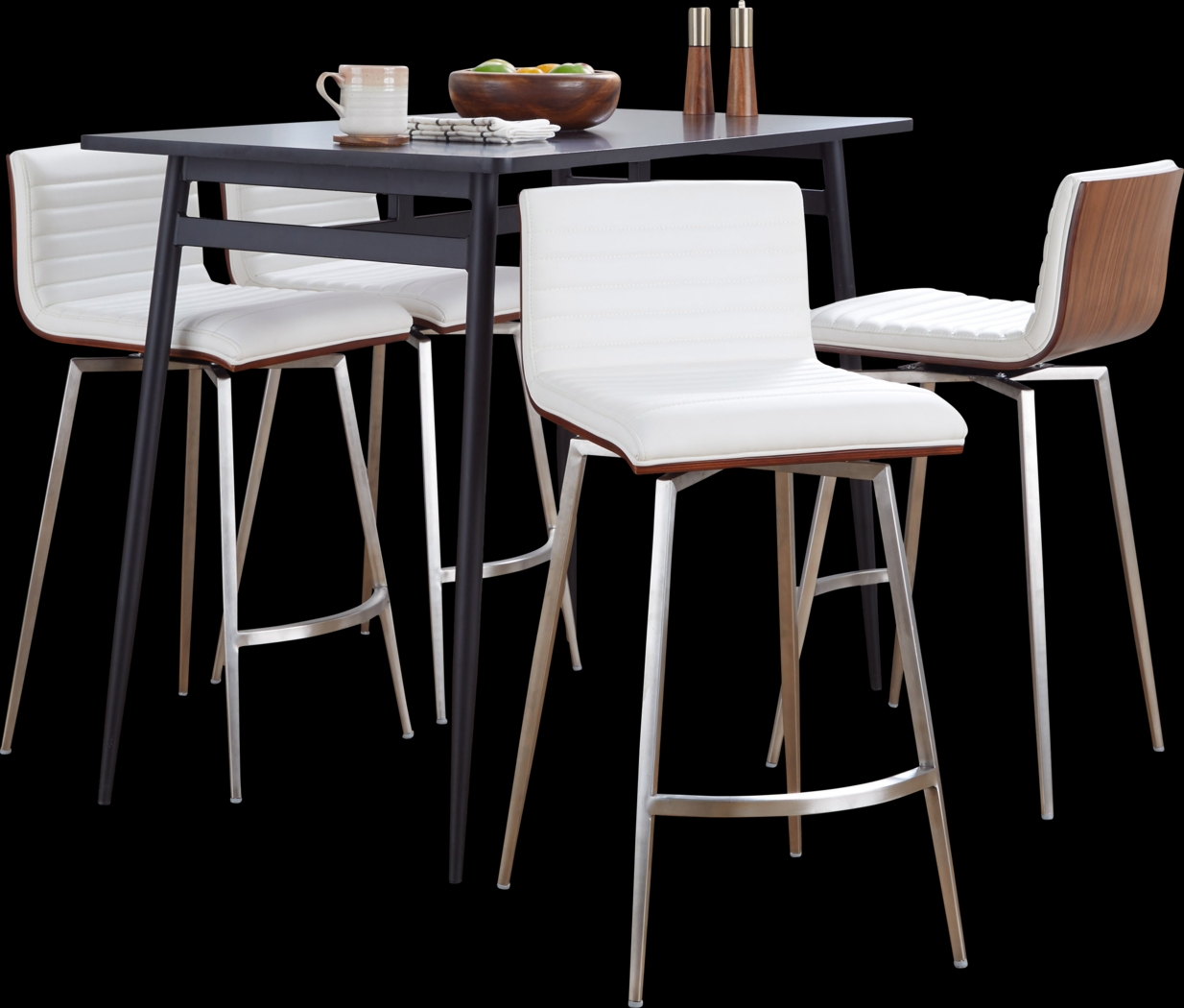 Dayze I White Swivel 5 Pc Counter Height Dining Set - Thumbnail - Image 4