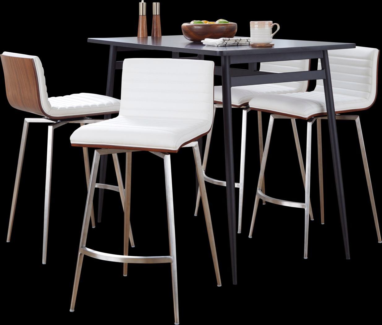 Dayze I White Swivel 5 Pc Counter Height Dining Set - Thumbnail - Image 1