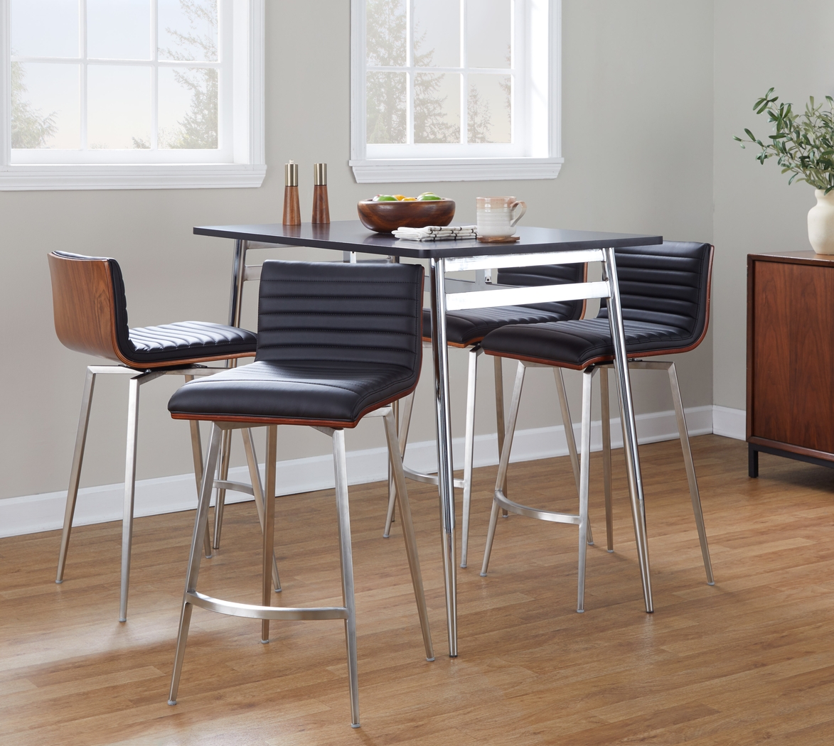 Dayze II Black Swivel 5 Pc Counter Height Dining Set - Thumbnail - Image 2