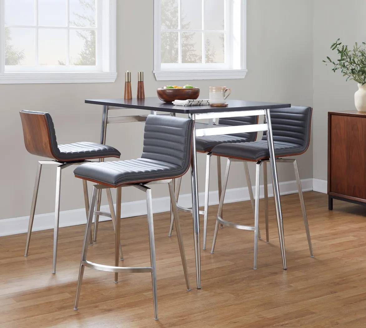 Dayze II Gray Swivel 5 Pc Counter Height Dining Set - Thumbnail - Image 3