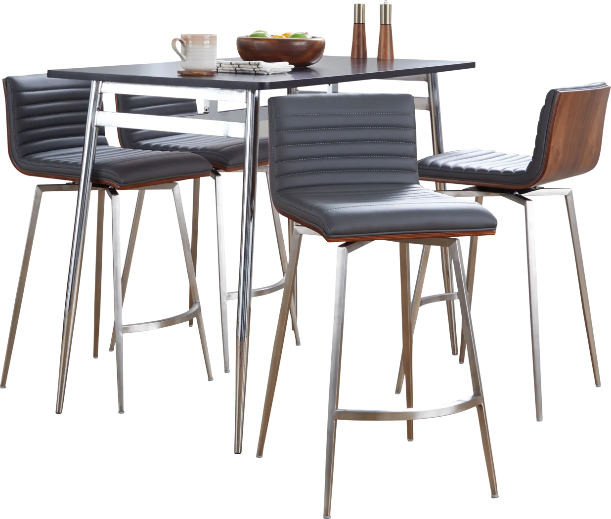 Dayze II Gray Swivel 5 Pc Counter Height Dining Set - Thumbnail - Image 4