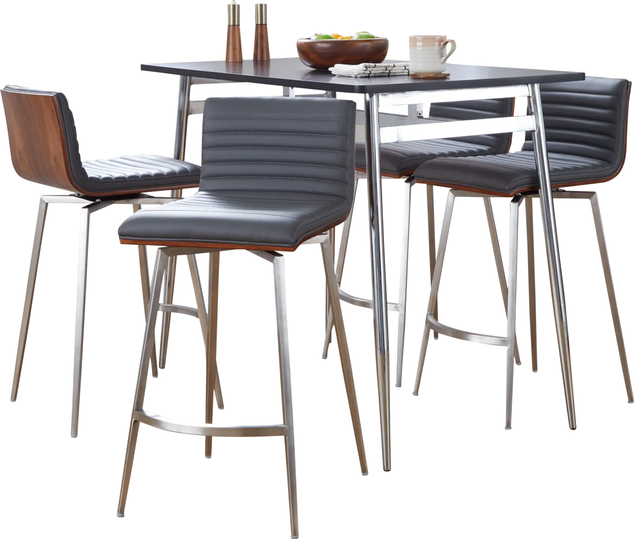 Dayze II Gray Swivel 5 Pc Counter Height Dining Set - Thumbnail - Image 1