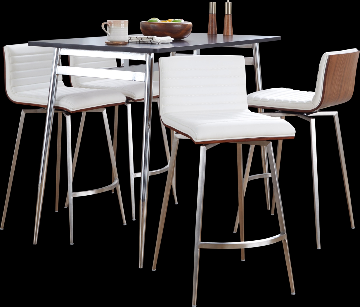 Dayze II White Swivel 5 Pc Counter Height Dining Set - Thumbnail - Image 4